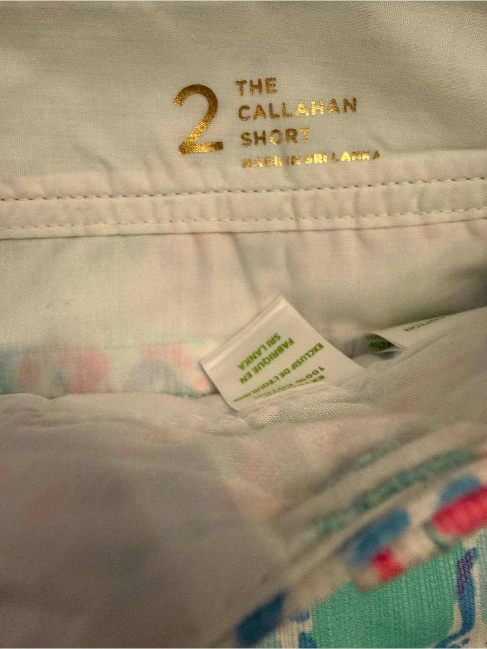 NWT Lilly Pulitzer Callahan Shorts Fansea Print Size 2 Aqua Pink Flat Front - Picture 7 of 11